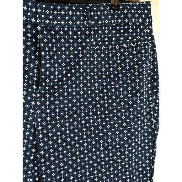 Banana Republic Jackson Fit Pants Size 12 Black with Navy & White Pattern - Picture 4 of 15